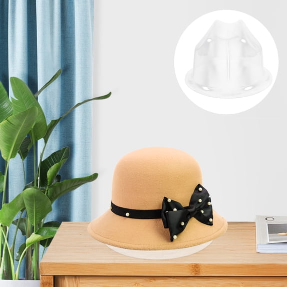 Supvox 10Pcs Clear Plastic Bucket Cap Shaper Hat Rack with Solid Lightweight Design for Home