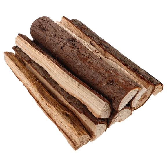 Supvox 10Pcs Rustic Brown Wood Sticks Fire Logs for Decor Natural Dried Fireplace Pieces for Display