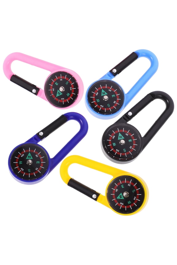 10Pcs Keychain Compass with Carabiner Clip Easy to Carry for Outdoor Hiking Use