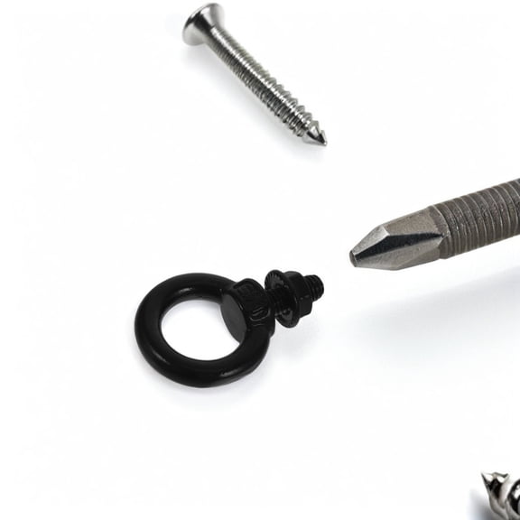 Supvox 10Pcs High Strength Stainless Steel Eye Bolt Black for Car Suspension and Lifting