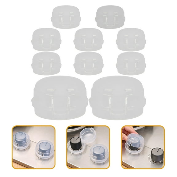 Supvox Kitchen Stove Cover Stove Knob Covers Transparent Plastic 10Pcs