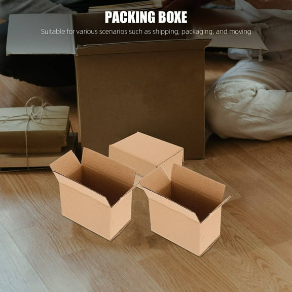 Supvox 10Pcs Durable Corrugated Cardboard Shipping Boxes Light Yellow for Home Moving and Packaging