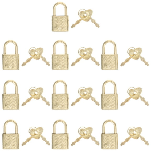 Supvox 10Pcs Multifunction Golden Zinc Alloy Padlocks Rustproof Security Locks for Suitcase Drawer