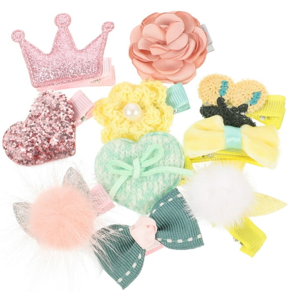 Supvox 10Pcs Dog Hair Clips Bowknot Design Pet Hair Accessories for Decoration Assorted Colors