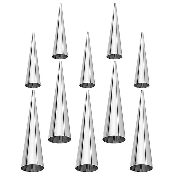 Supvox 10Pcs Stainless Steel Croissant Baking Molds Cone Shape Pastry Tools for Home and Dessert Use
