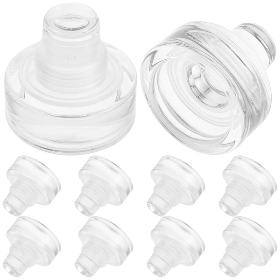 Supvox 10Pcs Reusable Transparent Glass Stopper Plugs for Wine Beer Bottles Leak Proof Seal