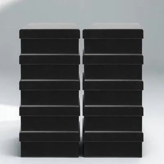Supvox 10Pcs Black Portable Candy Boxes Thick Paper Case for Party Packaging Use