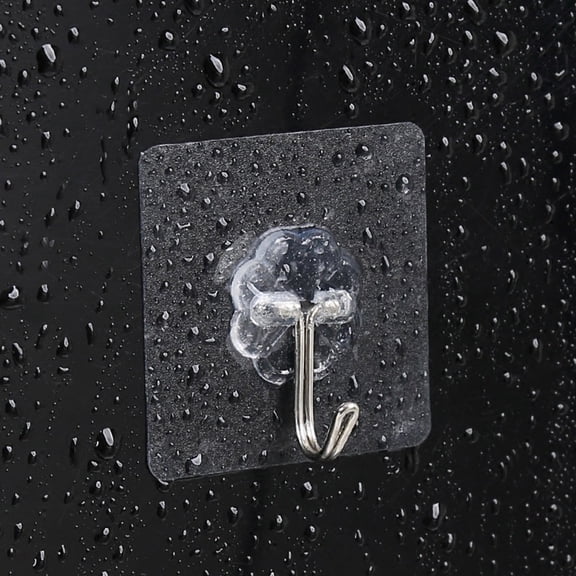 Supvox 10Pcs PVC Transparent Wall Hook for Hanging on Ceramic Plastic and Metal Surfaces No Damage