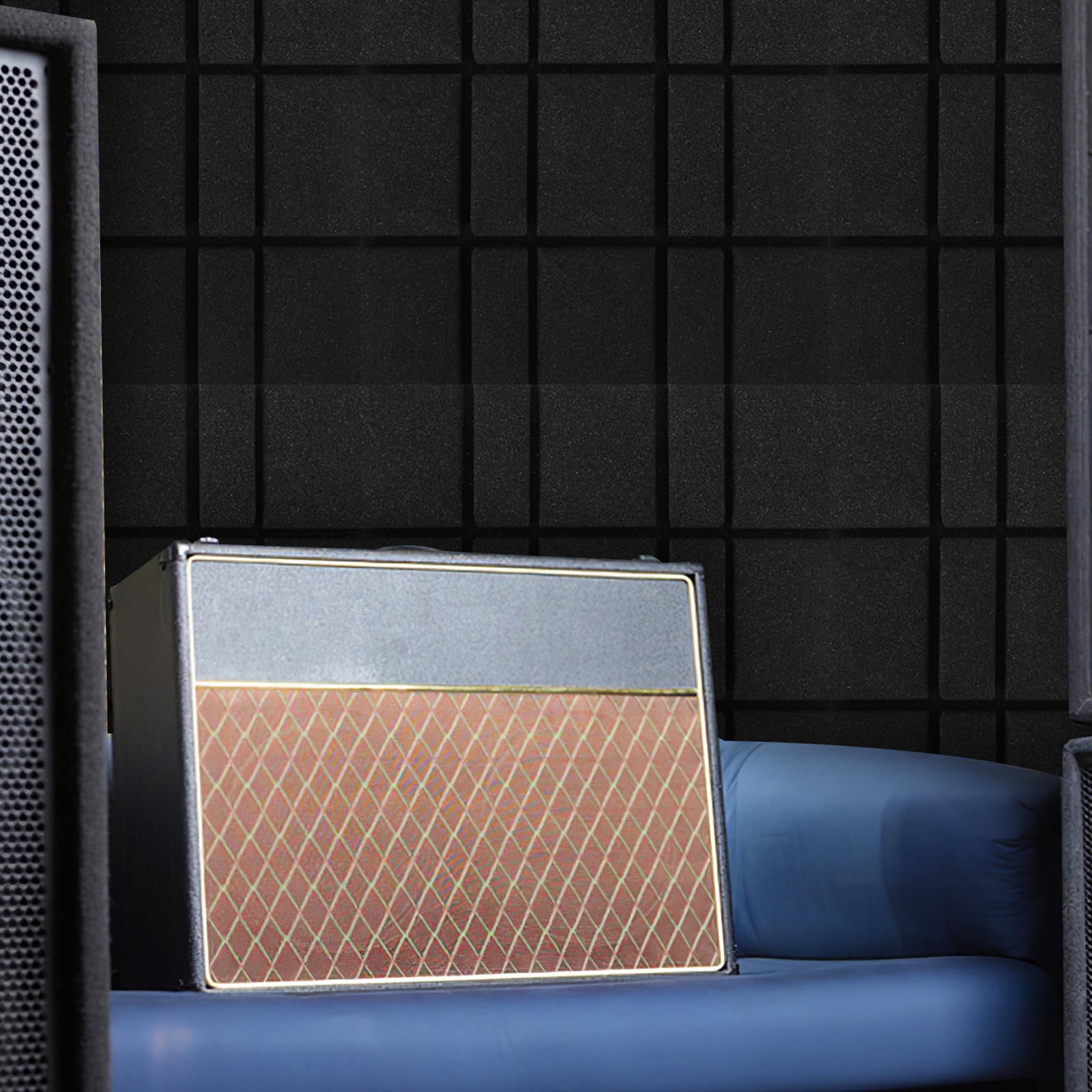 Supvox 12 Pcs Sound Panels Black Polyurethane Sound Absorption KTV