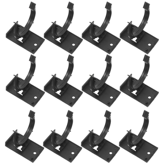 Supvox 12 Sets Black Plastic Kickboard Clips, Water Resistant Cabinet Clips for Kitchen, Home, Furniture Fixing and Organizing