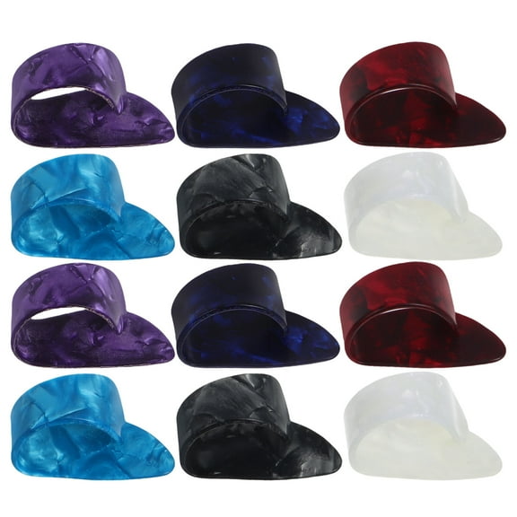 Supvox 12Pcs Multiuse Celluloid Thumb and Finger Picks for Acoustic Guitar Bass