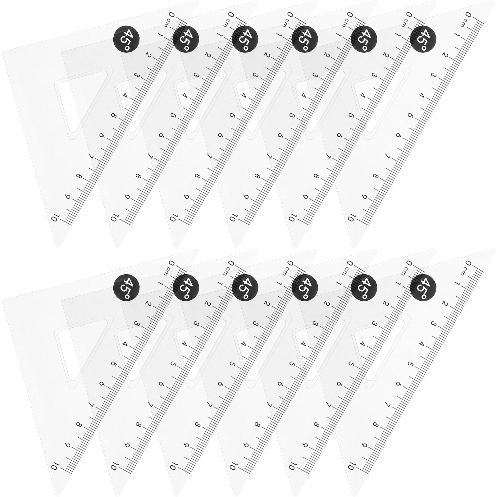 Supvox 12Pcs Transparent Plastic Ruler Painting Set for Drawing and ...