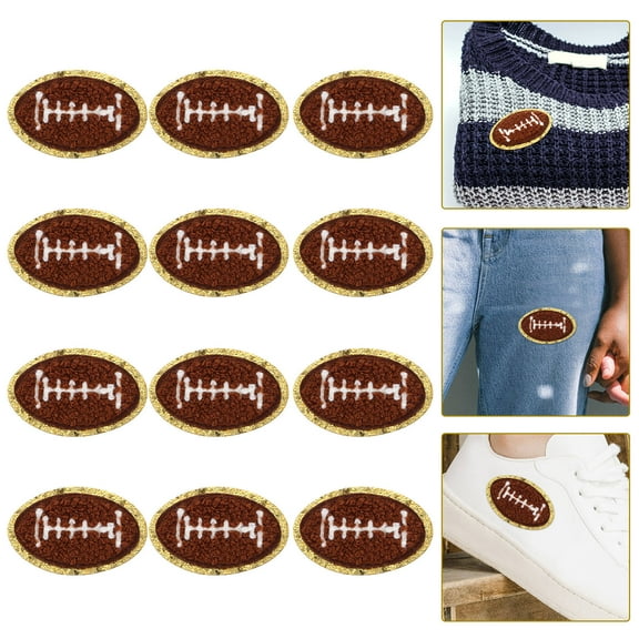 Supvox 12Pcs Compact Light Brown Clothes Patches for Repair and Decoration Use