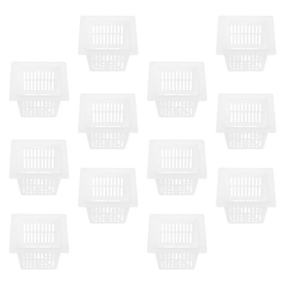Supvox 12Pcs White Plastic Garden Planter Boxes with Drainage for Hydroponic and Soil Plants