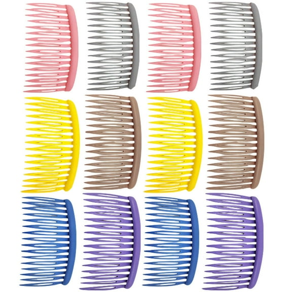 Supvox 12pcs Assorted Color Side Combs for Hair Styling Made of Durable Plastic Ideal for All Hair Types