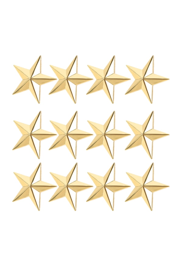 12Pcs Star Shape Lapel Pins Golden Metal Star Badges for and Veteran Events