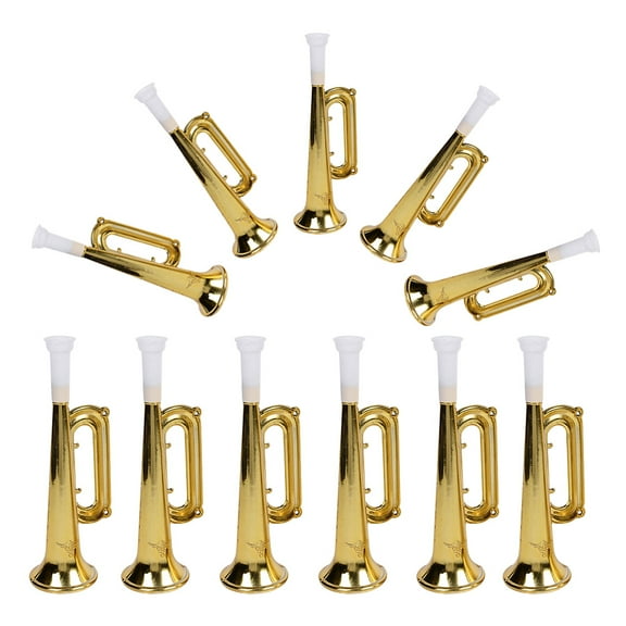 Supvox 15Pcs Portable Trumpet Toy Golden Plastic For Gatherings Loud Sound Cheerleader Props for Fan Gear