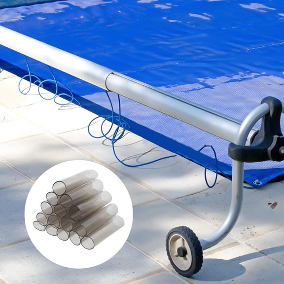 Supvox 15Pcs Pool Spring Wraps Grey PVC Sleeves Reusable Protective Covers for in Ground Pools