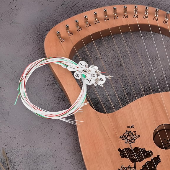 Supvox 15-Piece Nylon String Set Assorted Colors for Lyre Harp Replacement and Sturdy Structure
