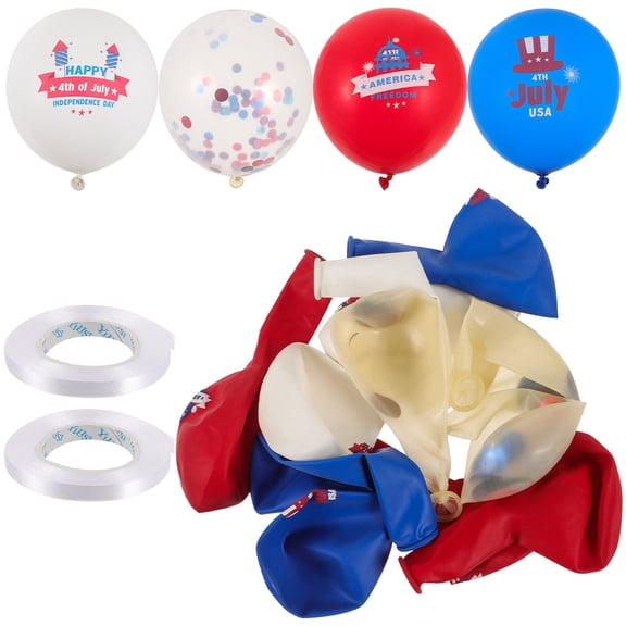 Supvox 16Pcs Patriotic Latex Balloons Assorted Colors for Independence Day Party Decoration