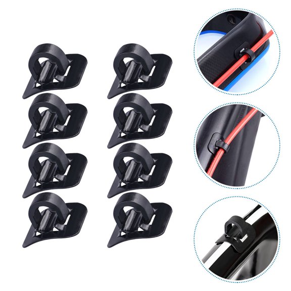 Supvox 16Pcs Mountain Bike Cable Clamps Black Brake Wire Clips with Unique Clip Design for Bikes