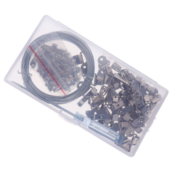 Supvox Picture Hanging Kit with Plated Silver Wire and Accessories for Home Wall Decor and Frame Mounting