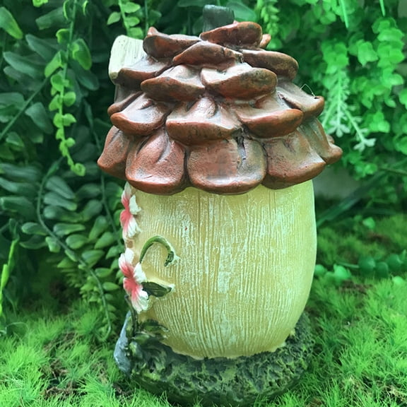 Supvox 1Pc Resin Garden Courtyard House Decor with Solar Powered Glowing Light