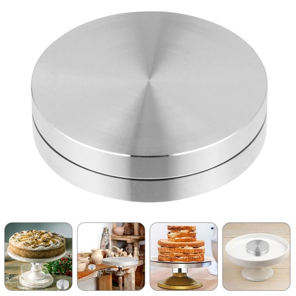 Supvox 1Pc Cake Turntable Base Bearing Aluminum Alloy Rotating Tray for Sculpture and Serving
