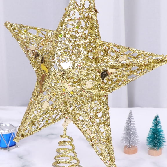 Supvox 1Pack Cute Christmas Decor Golden Iron Tree Topper for General Public Christmas Decoration