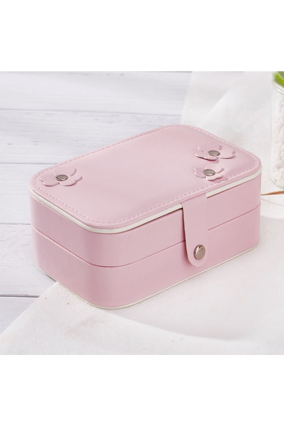 Travel Jewelry Case Circular Portable Jewelry Storage for Women 1Pcs Pink