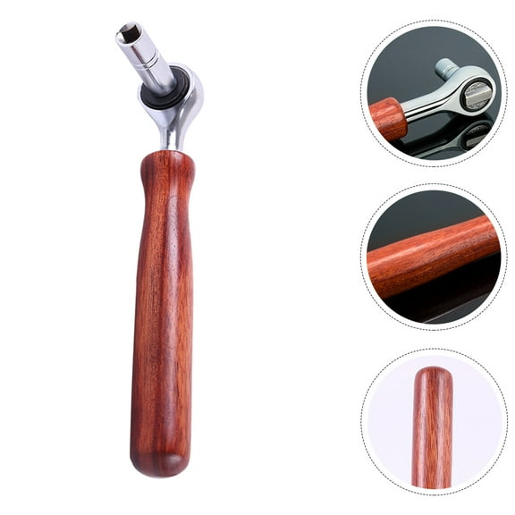 Supvox 1Pc Premium Guzheng Tuning Spanner Brown Wooden Handle Smooth Comfortable Grip