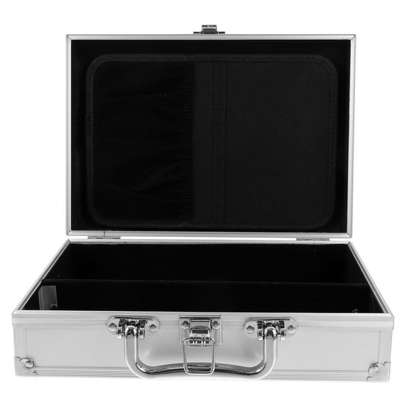 Supvox Silver Aluminum Briefcase Sturdy Locking Case for Tools and Storage