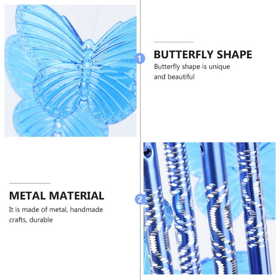 Supvox 1Pcs Iron Bell Pendant Decoration Blue Wind Chimes for Garden Crafts