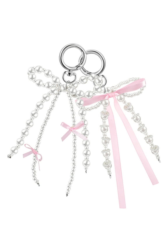 2Pcs Fashionable Bow Keychain Made from Durable Resin Multi Color Pendant for Bags and Keys