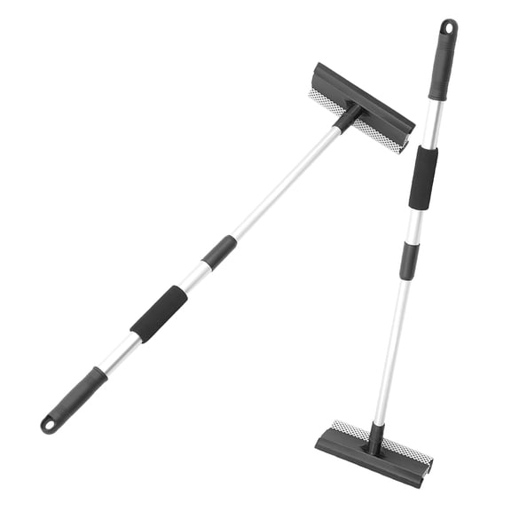 Supvox 2-Pack Window Cleaning Squeegee with Extendable Stainless Steel Handle and Dual-Sided Sponge for Car and Home Use