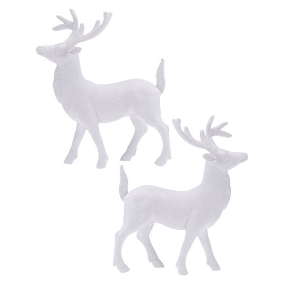 Supvox 2 Pcs Miniature Reindeer White Miniature Reindeer Figurine Plastic Tabletop Ornament For Friends