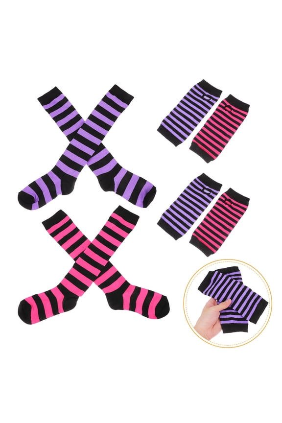 2Sets ped Arm Warmers and Leg Warmers Set Soft Polyester for ce Party