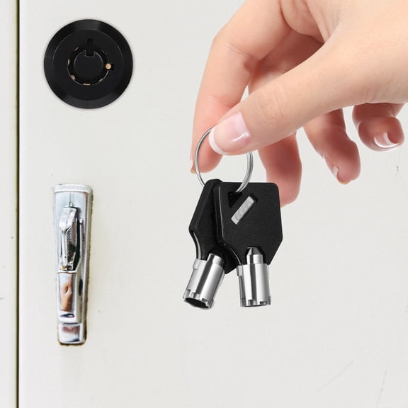 Supvox 2 Sets Tool Box Locks Black Zinc Alloy Tubular Locking System for RV Storage Furniture