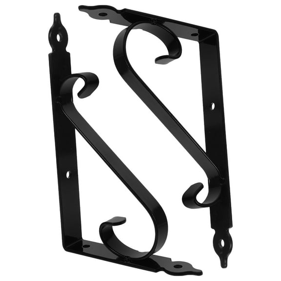 Supvox 2 Sets of Black Triangle Brackets for Wall Mounted Shelf Installation Simple