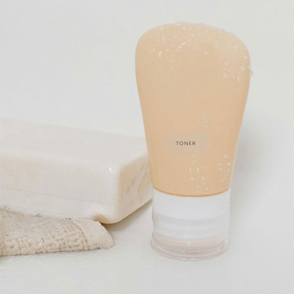 Supvox Transparent Travel Toiletry Labels PVC Stickers for Easy Identification of Shampoo and Cosmetics 20 Sheets