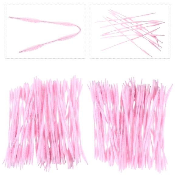 Supvox 200Pcs Durable Twistable Stems in Pink for DIY Handmade Accessories and Art Projects
