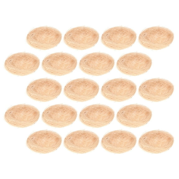 Supvox 20Pcs Small Bird Nest Beige Synthetic Material Woven Bird Nests for Crafts