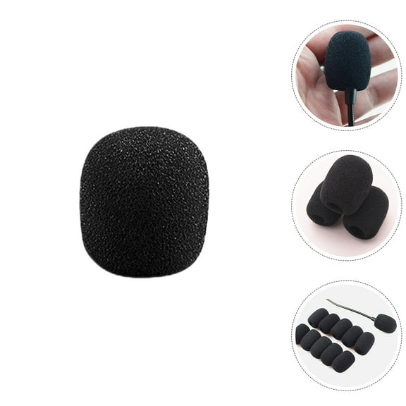 Supvox 20Pcs Black Lapel Microphone Sponge Covers Practical Mic Accessories with Fine Craftsmanship