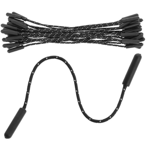 Supvox 20Pcs Metal Zipper Pull Replacement TPU Nylon Rope Shape for Backpacks Jackets Luggage