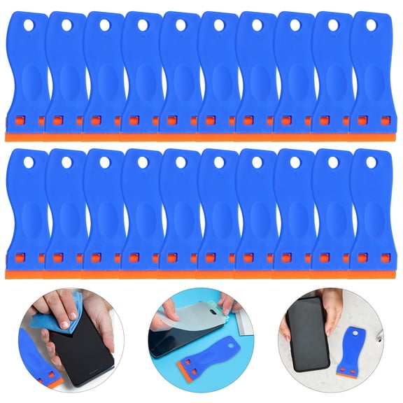 Supvox 20pcs Decal Wrap Applicator Plastic Blade Scraper Blue for Cleaning on Cellphone Screen