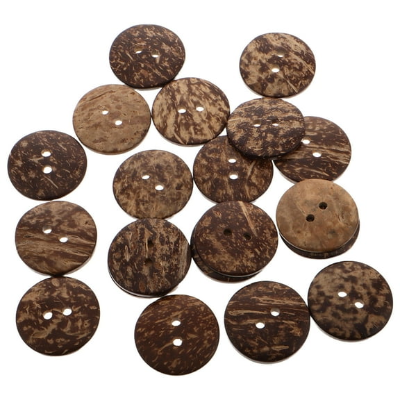 Supvox 20pcs Natural Buttons for Cardigan Sweaters Two-Hole Design Rustic Charm Multi Daily Wear
