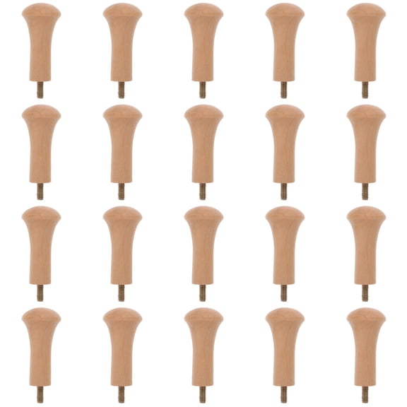 Supvox 20Pcs Wood Pegs for Hanging Coats Hats Bags Light Brown Finish