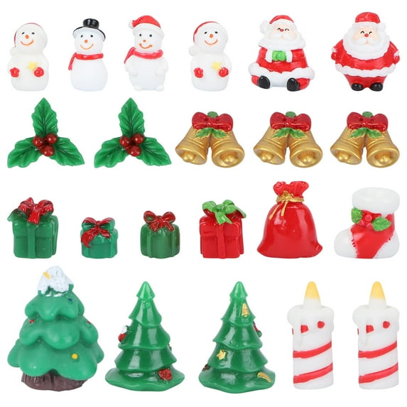 Supvox Christmas Resin Ornament Set Multi-Color Snowman Train for Garden Decor 23Pcs