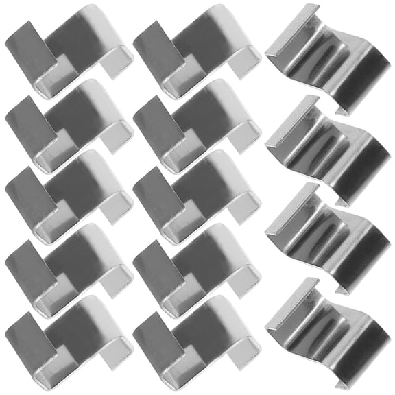 Supvox 25Pcs Stainless Steel Greenhouse Glazing Clips Plated Silver W Type Glass Fixing Clamps Durable and Easy Install