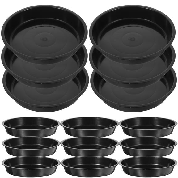 Supvox 25Pcs Black Plastic Flowerpot Bases Durable Gardening Water Trays for Home Use with Anti Aging Features